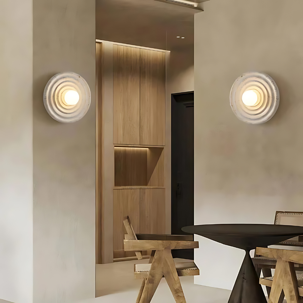 Modern Minimalist Resin Circular Wall Sconce G4 1-Light