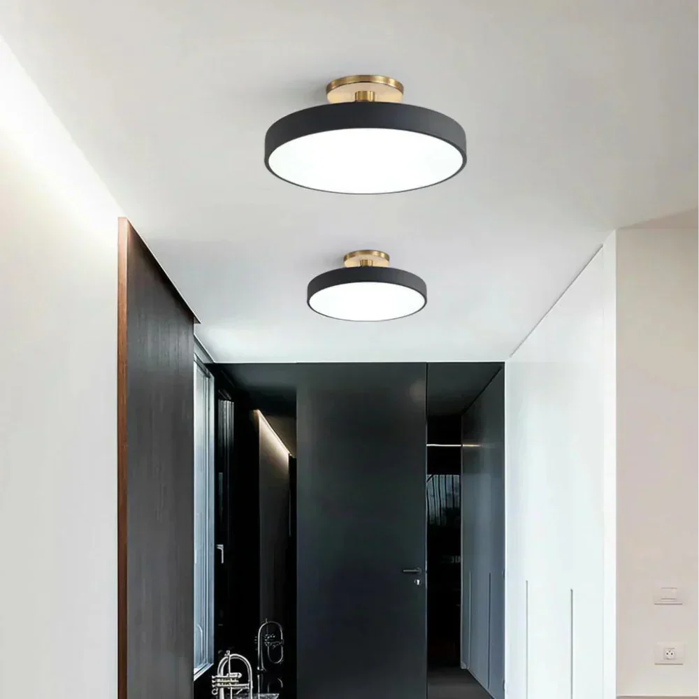 Modern Brass Round LED Ceiling Light 1-Light