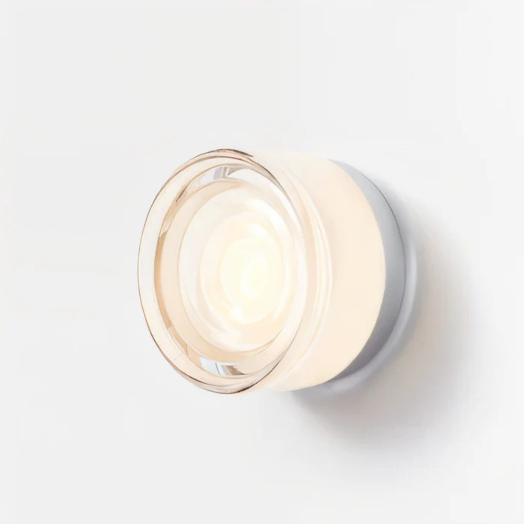 Modern Glass Round Wall Sconce LED 1-Light