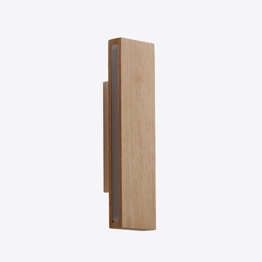 Japanese Wood Rectangular LED Wall Sconce