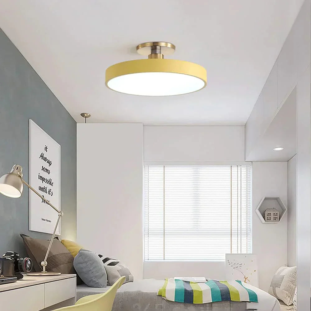 Modern Brass Round LED Ceiling Light 1-Light