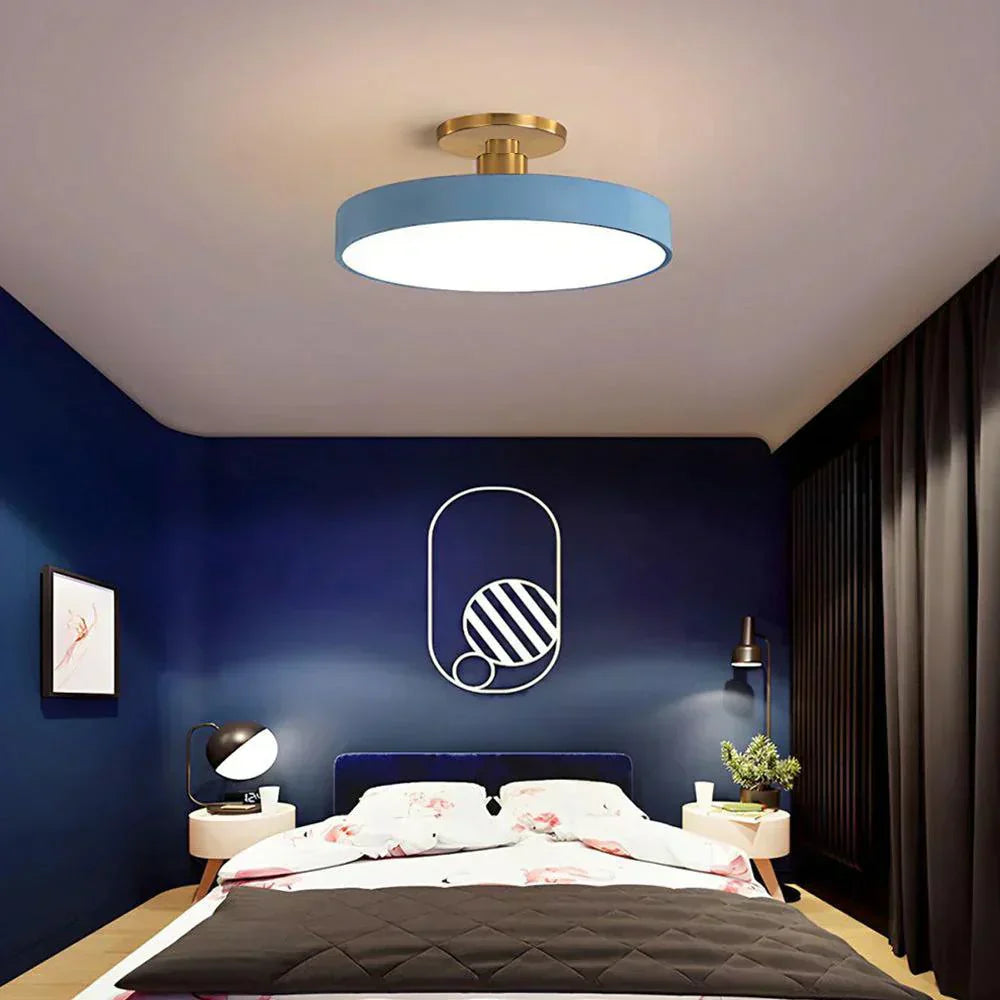 Modern Brass Round LED Ceiling Light 1-Light