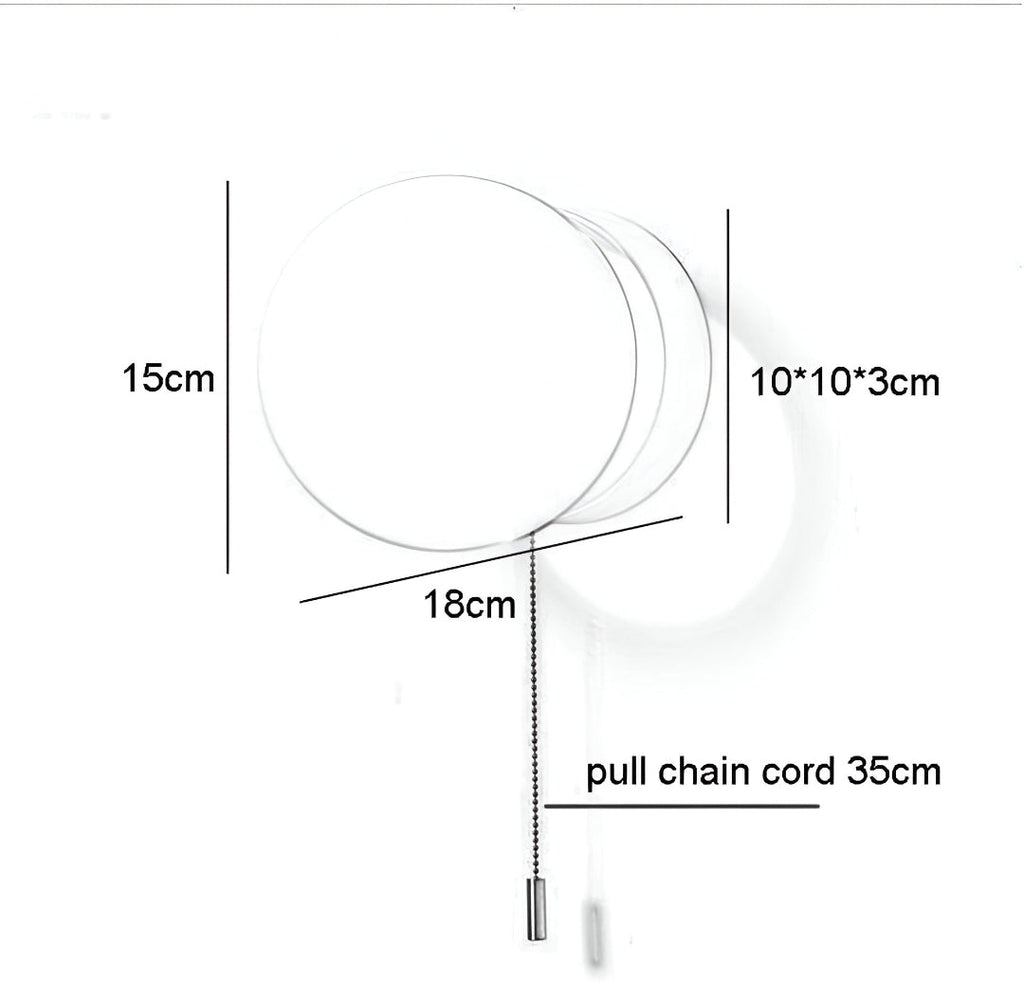 Nordic Minimalist Glass Globe Wall Sconce LED 1-Light with Pull Cord