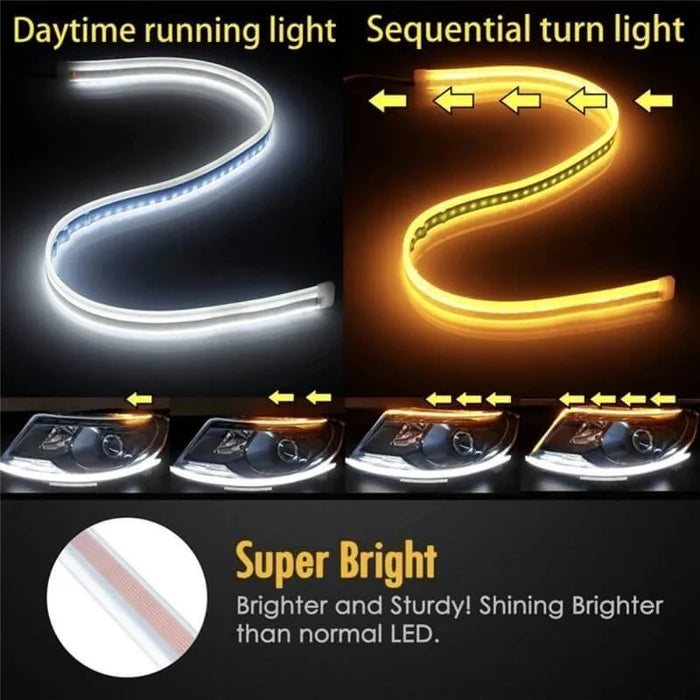 Guili | Flexible DRL LED Night & Daytime Running Light Strip (No Disassembling Needed)