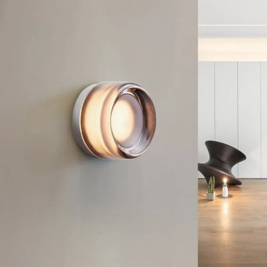 Modern Glass Round Wall Sconce LED 1-Light
