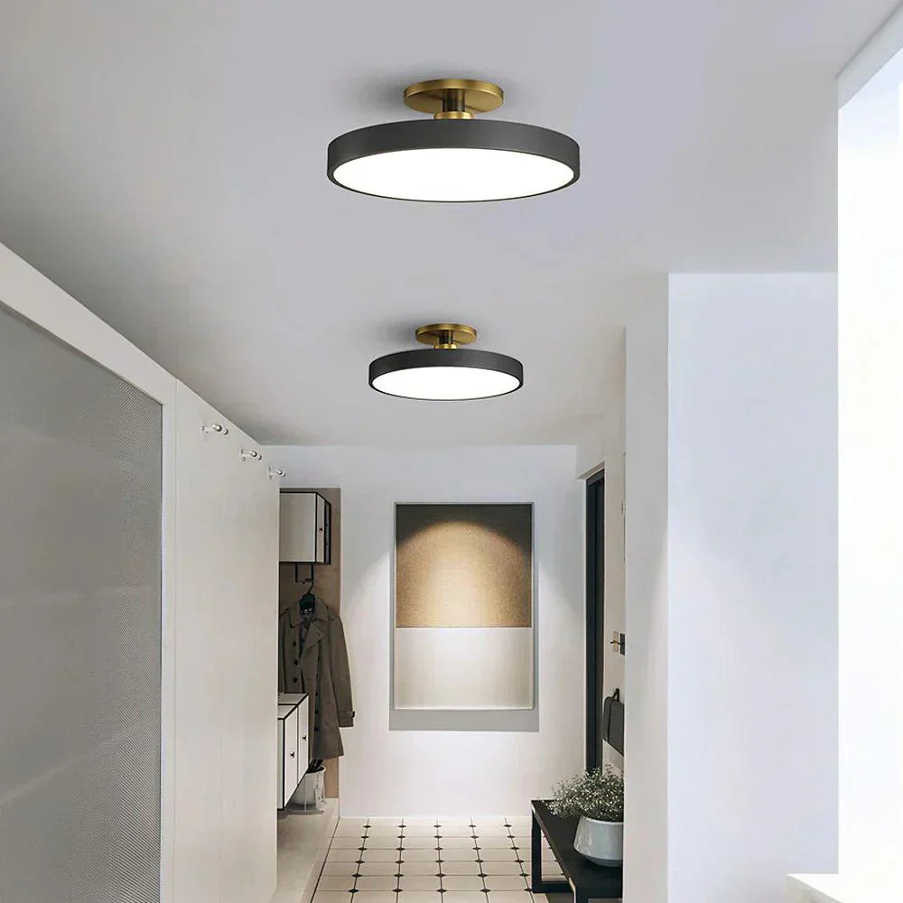 Modern Brass Round LED Ceiling Light 1-Light