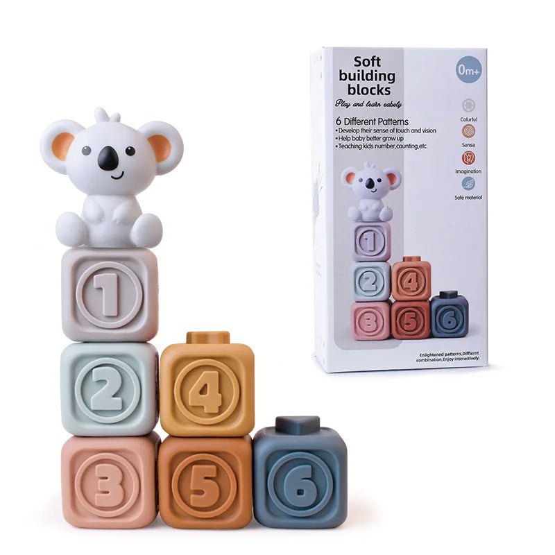Guili | Baby Silicone Blocks | Learning and Playing - Montessori Toys
