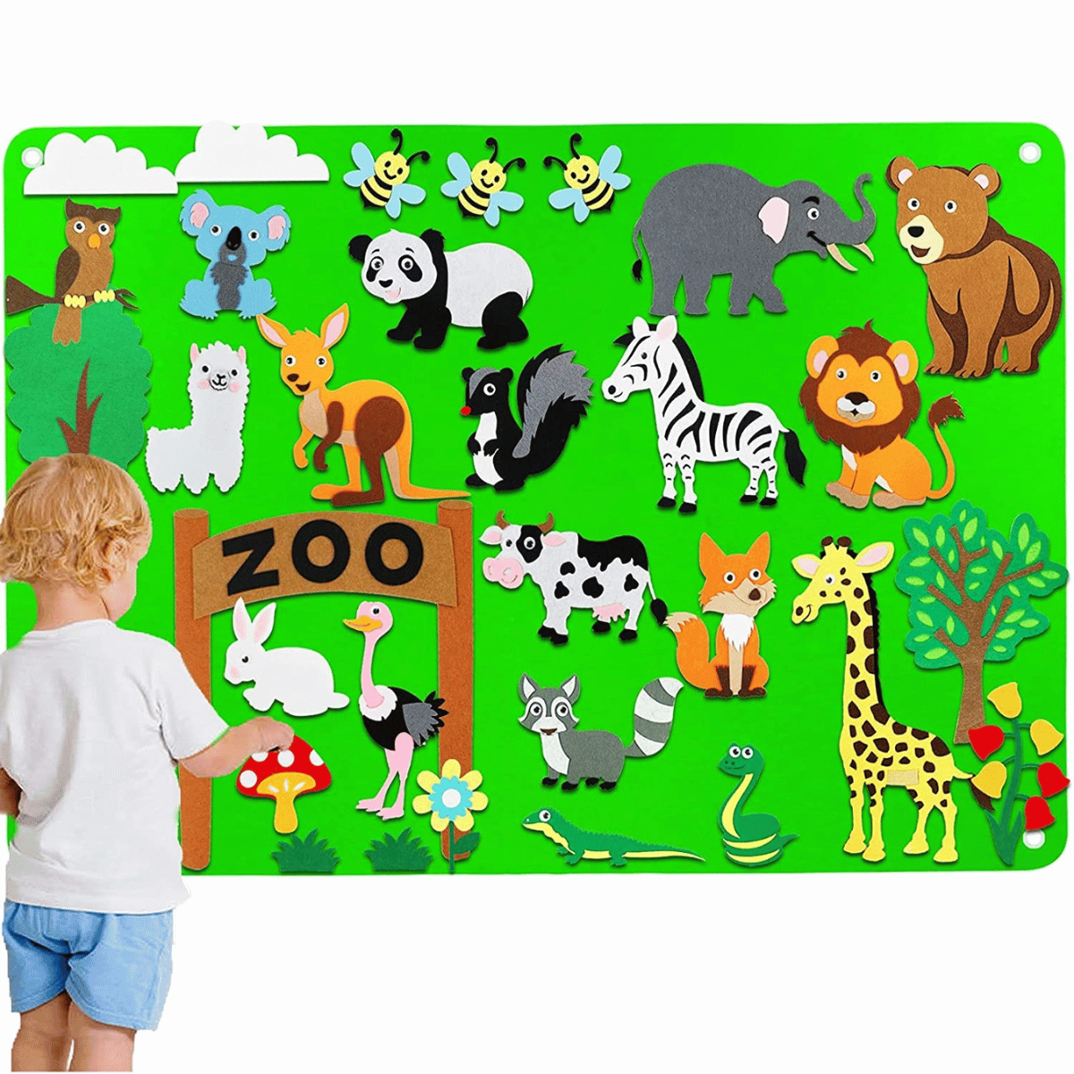 Guili | Felt board with animals | Educational toys for toddlers - Discover the world