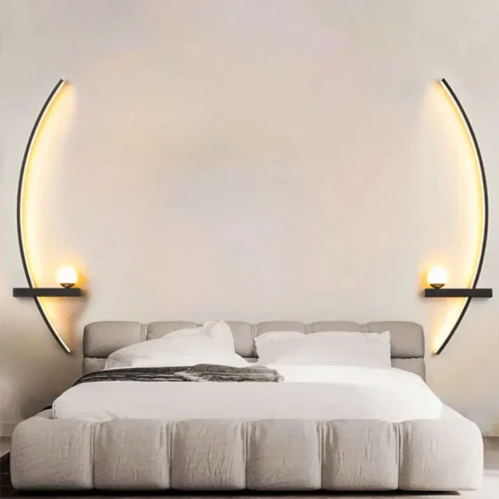 Modern Brass Arc LED Wall Sconce 2-Lights