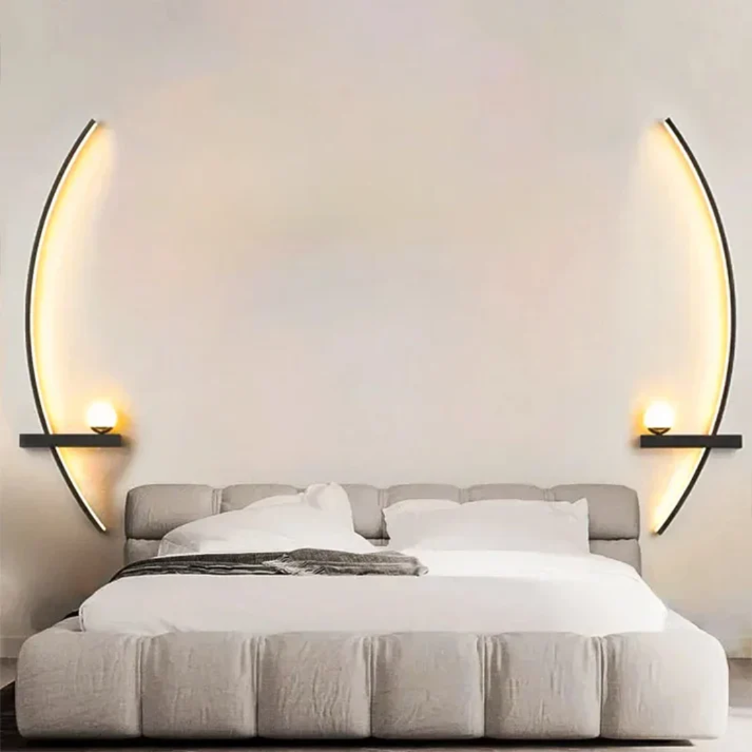 Modern Brass Arc LED Wall Sconce 2-Lights
