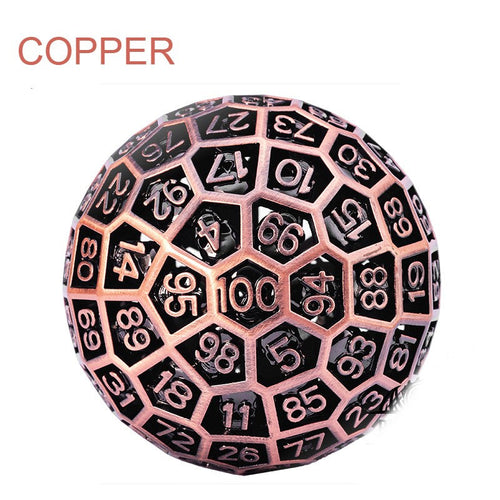 Guili | 100 Sided Polyhedron Metal Dice with Numbering, Designed for Big Party & More Possibilities