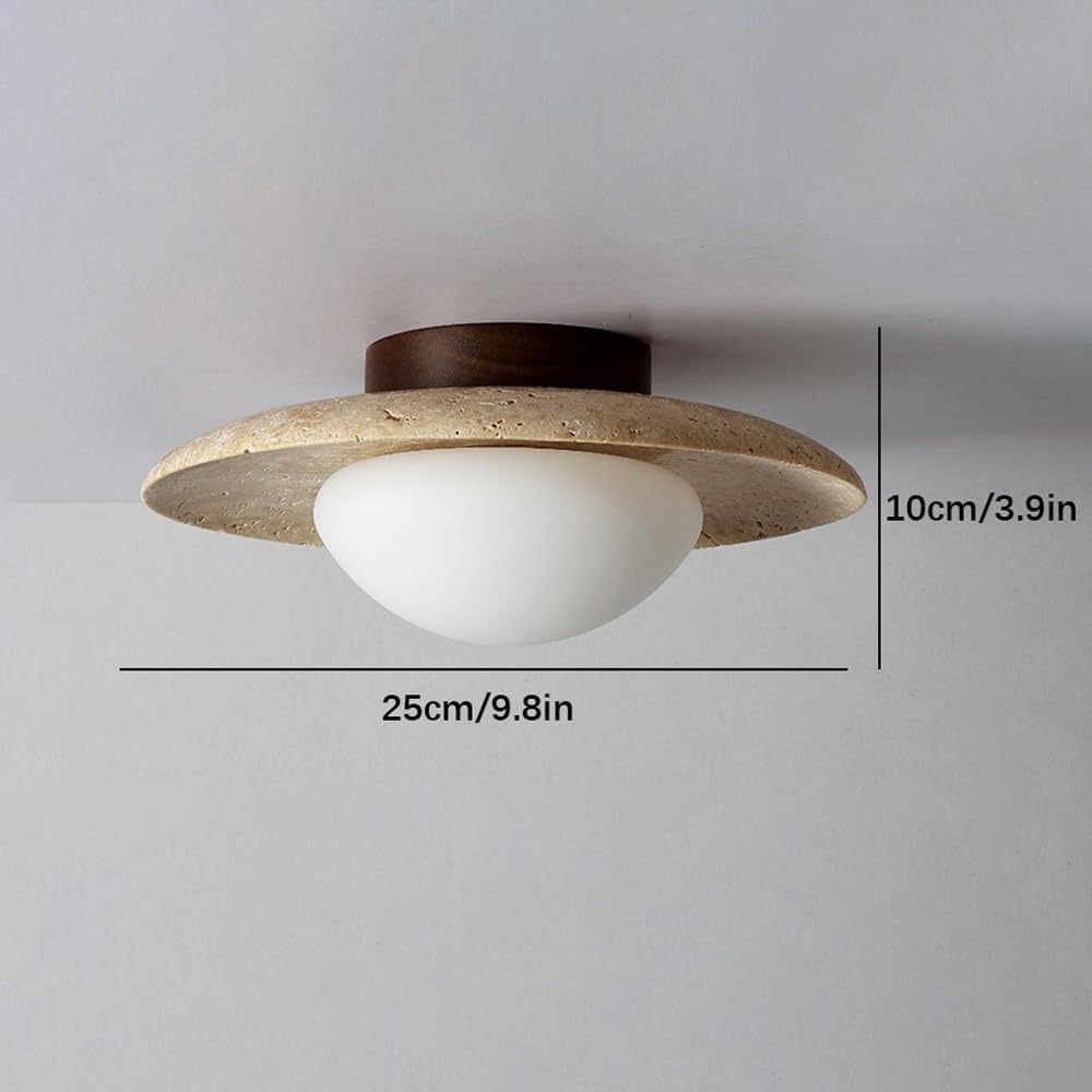 Nordic Minimalist Travertine Round LED Ceiling Light 1-Light