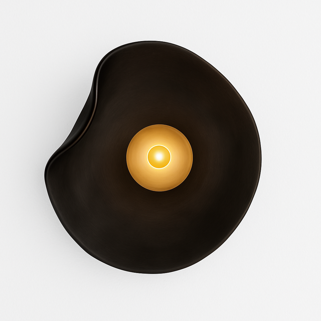 Nordic Curved Glass Japandi LED Wall Sconce 1-Light