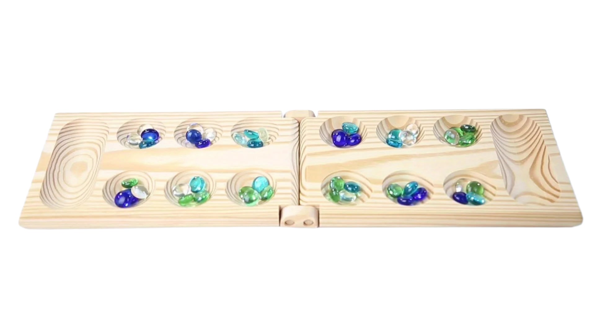 Guili | EcoToys Mancala Game Set | Foldable Wooden Board Game with Multicolor Beads - Family Fun for Children & Adults