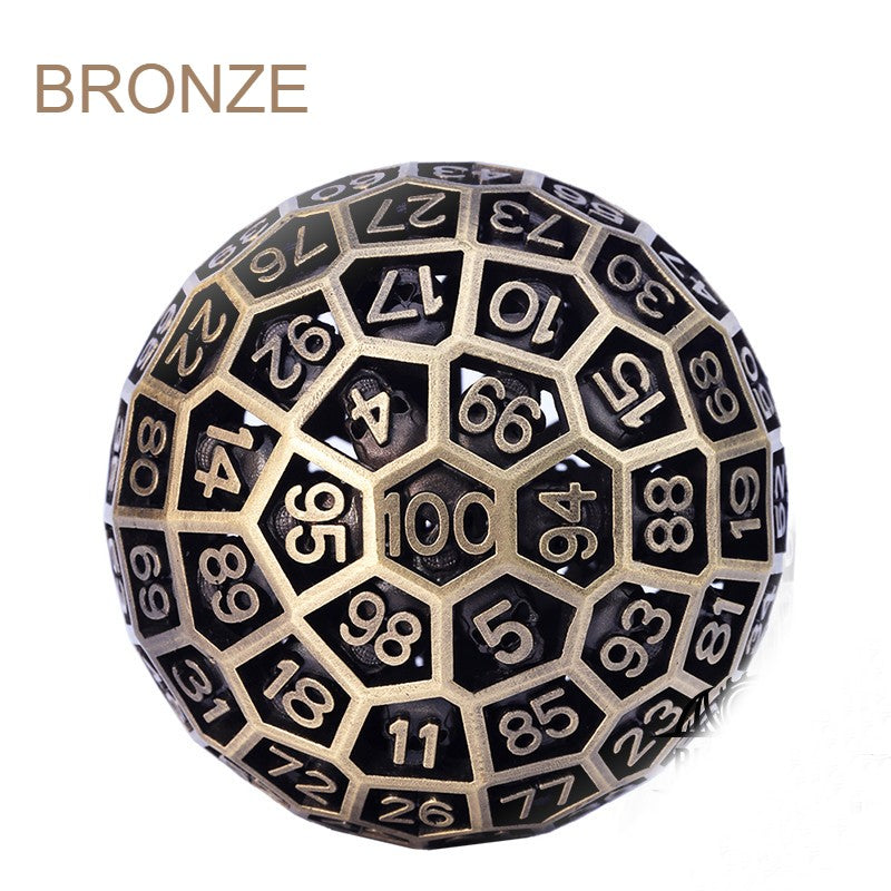Guili | 100 Sided Polyhedron Metal Dice with Numbering, Designed for Big Party & More Possibilities