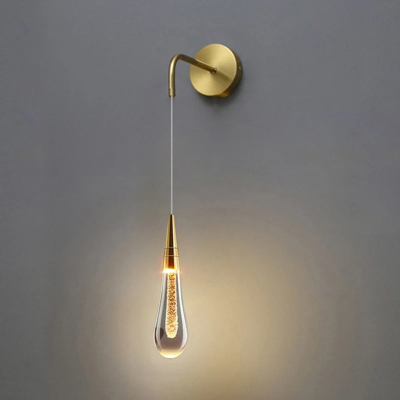 Modern Glass Raindrop LED Wall Sconce 1-Light