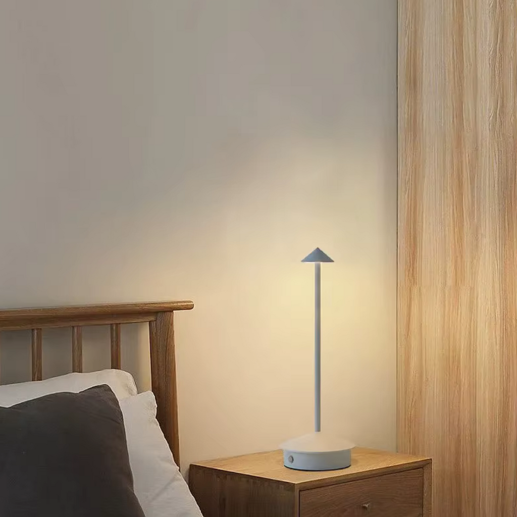Modern Aluminium Cone LED Rechargeable Table Lamp 1-Light