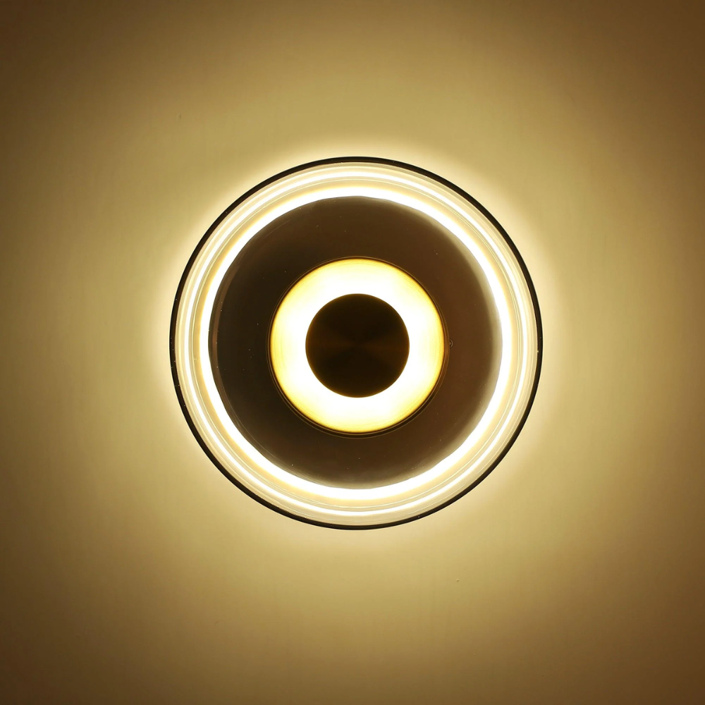 Minimalist Brass & Glass Round Wall Sconce LED 1-Light