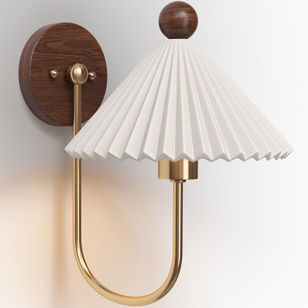 Retro Nordic Ceramic Pleated Wall Sconce LED 1-Light