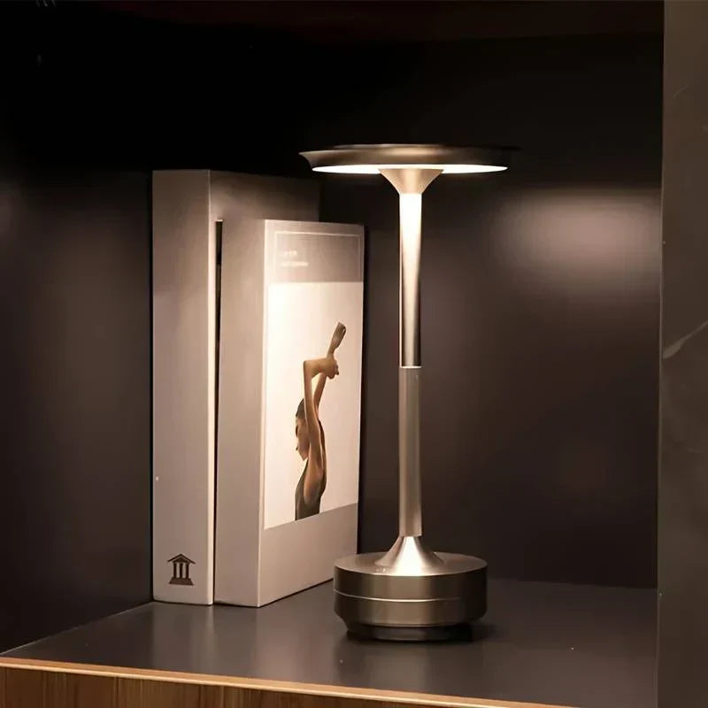 Modern Brass Cone LED Rechargeable Table Lamp 1-Light