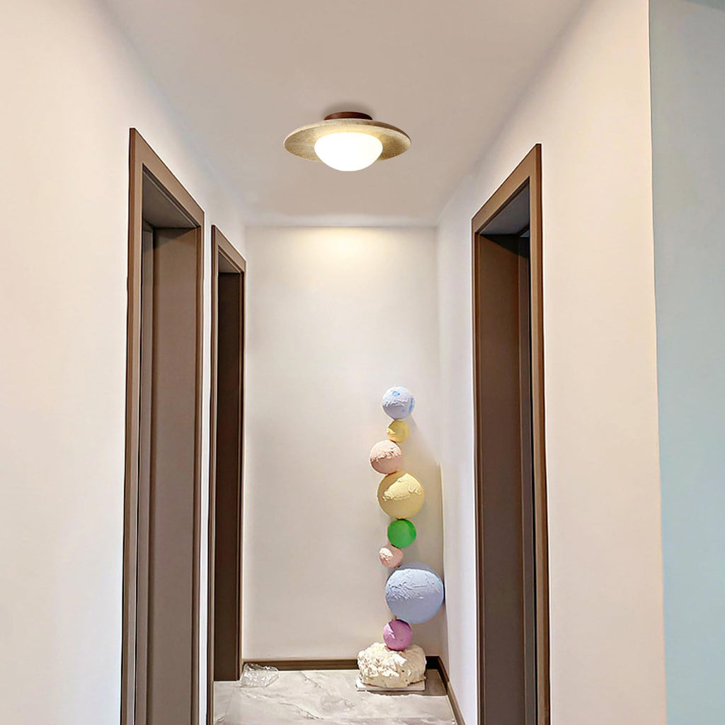 Nordic Minimalist Travertine Round LED Ceiling Light 1-Light