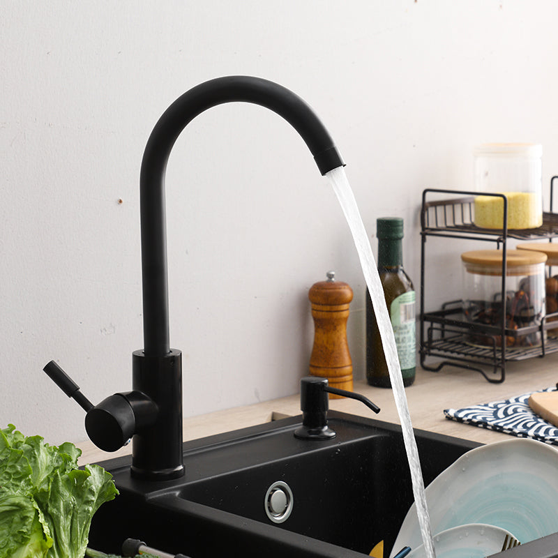 Guili | Modern 1-handle bar faucet with connection lines kitchen faucet in black