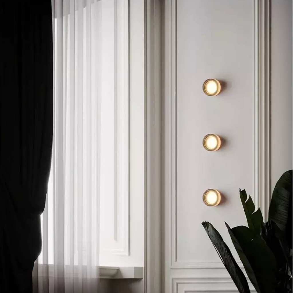 Modern Glass Round Wall Sconce LED 1-Light