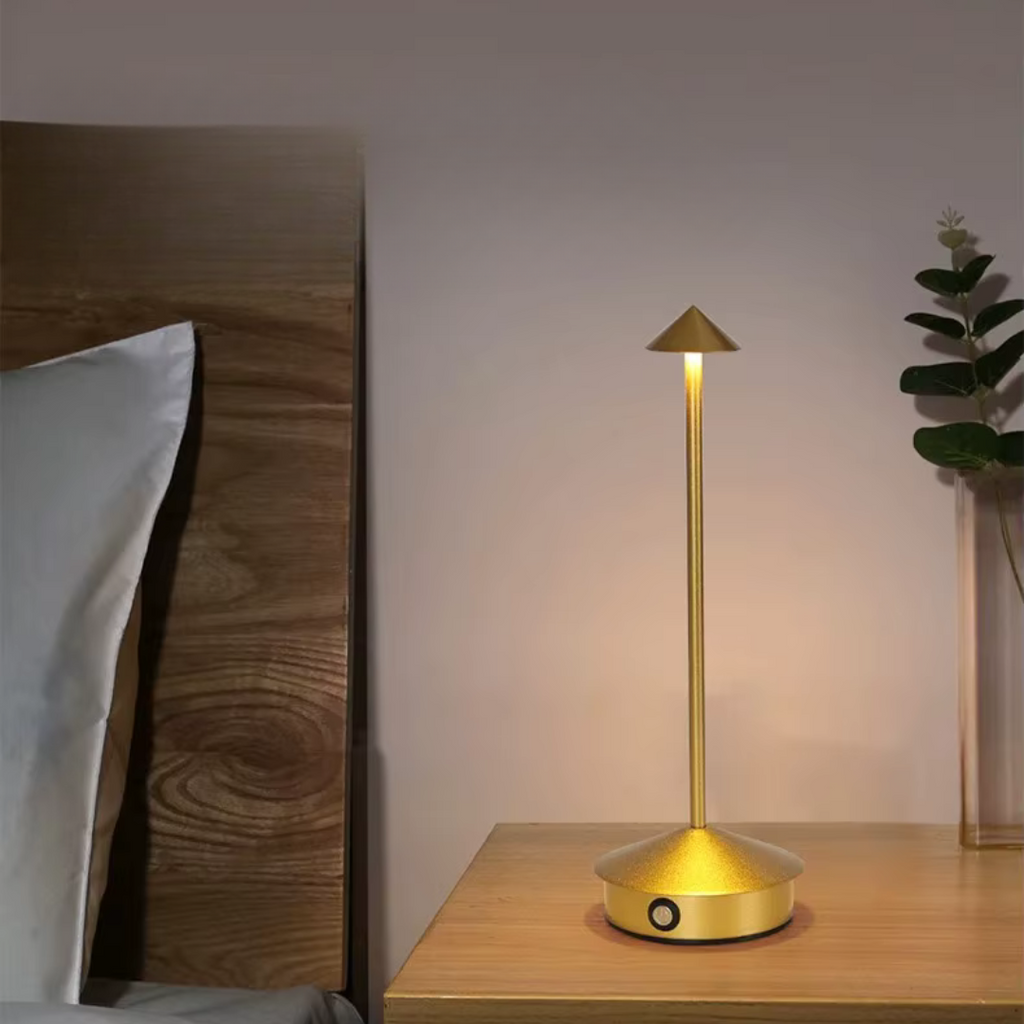 Modern Aluminium Cone LED Rechargeable Table Lamp 1-Light