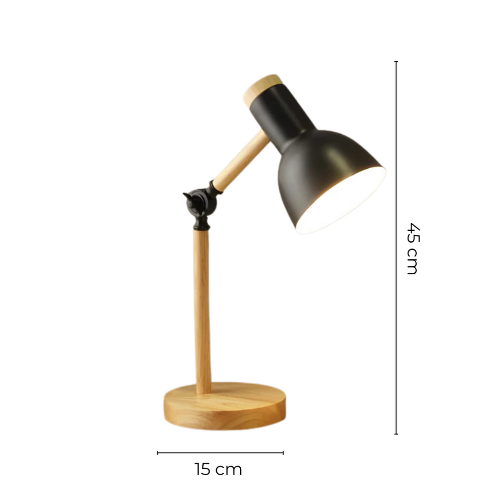 Modern Wooden and Metal Adjustable LED Table Lamp 1-Light