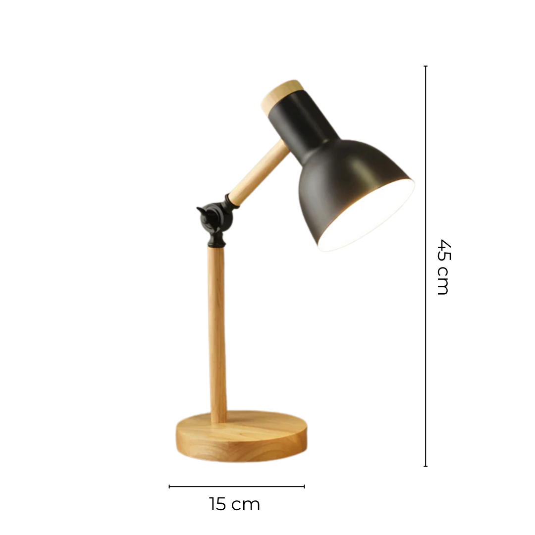 Modern Wooden and Metal Adjustable LED Table Lamp 1-Light