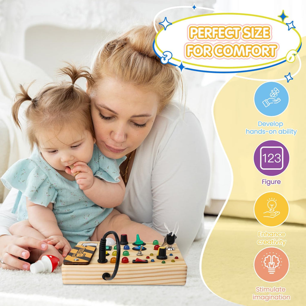 Guili | EcoToys GlowSwitch | Develop your Toddler's Creativity - Montessori LED Wooden Playboard