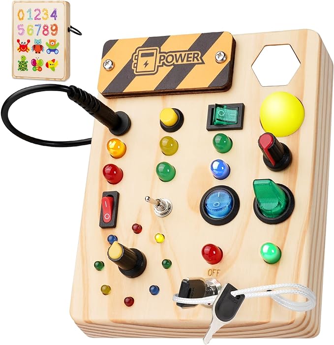 Guili | EcoToys GlowSwitch | Develop your Toddler's Creativity - Montessori LED Wooden Playboard