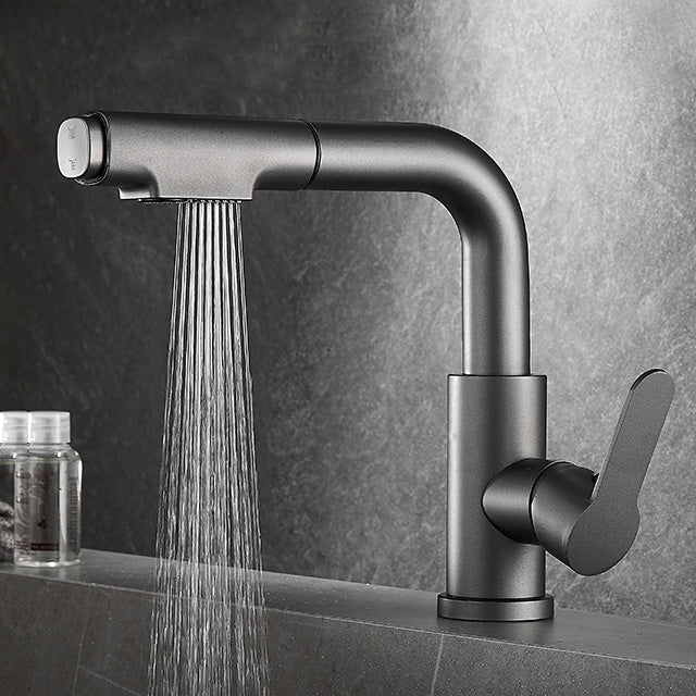 Guili | Modern Sink Faucet Pull-Down Lever Handle Brass Faucet Bathroom