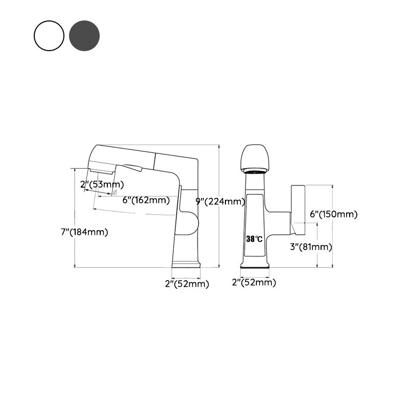 Guili | Modern Sink Faucet Pull-Down Lever Handle Brass Faucet Bathroom