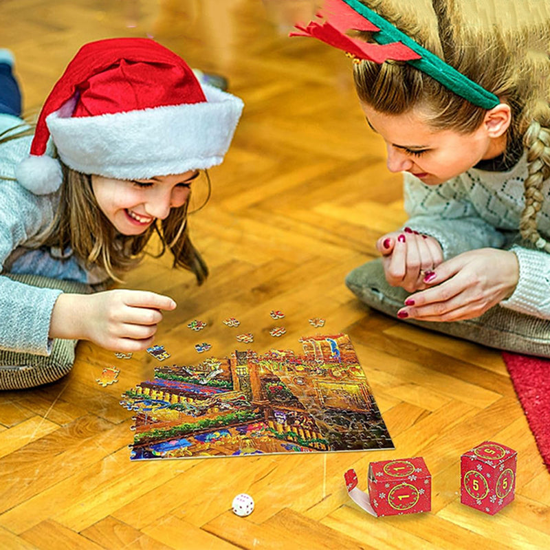 Guili | Christmas Puzzle Countdown Calendar | Make Christmas Magical - 1008 Pieces Puzzle in 24 Doors