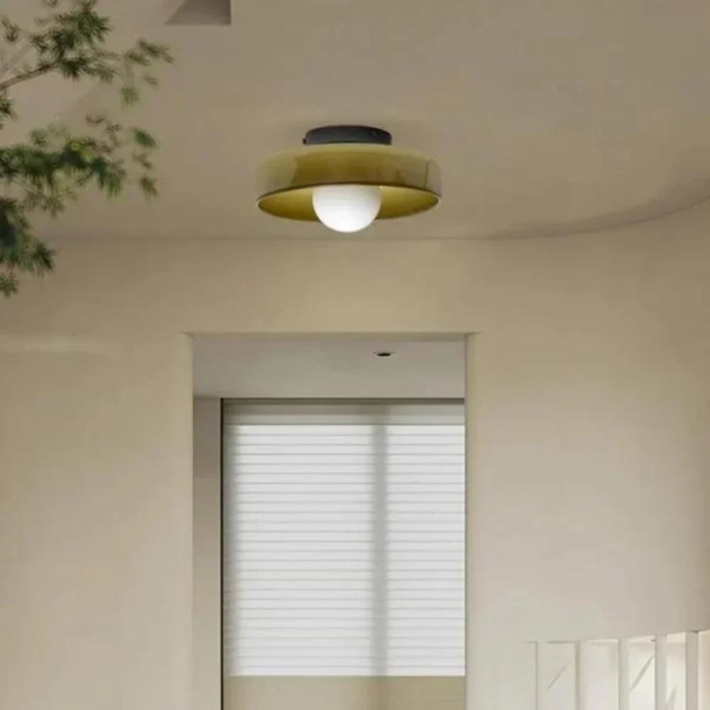 Modern Glass Disc Ceiling and Wall Light LED 1-Light