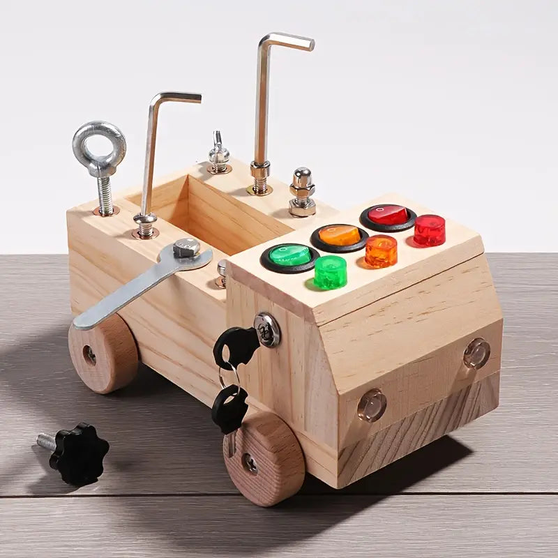 Guili | EcoToys LightPlay | Stimulate Learning and Development - Montessori Wooden LED Light Switchboard for Children