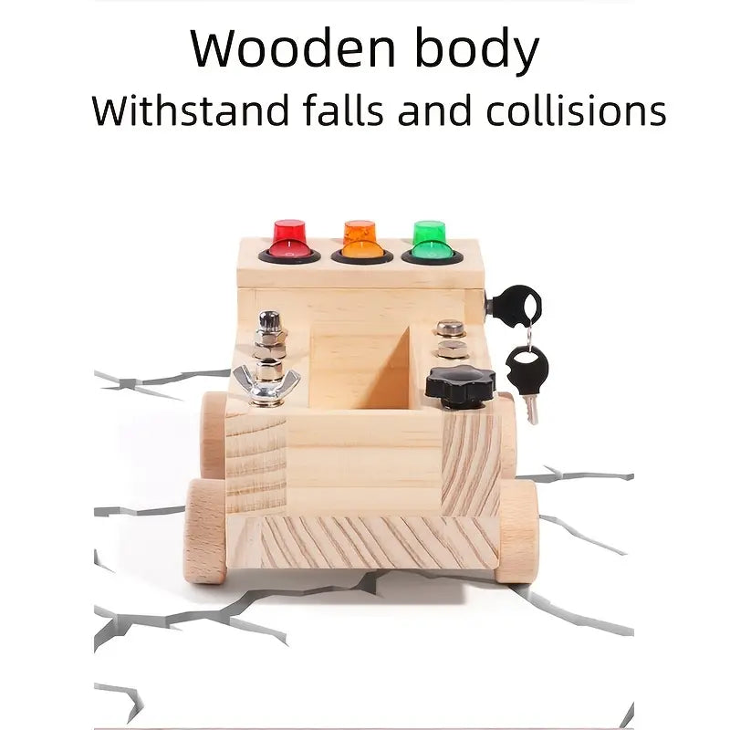 Guili | EcoToys LightPlay | Stimulate Learning and Development - Montessori Wooden LED Light Switchboard for Children