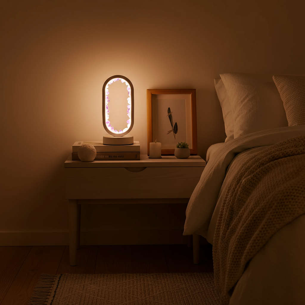 Modern Crystal Oval LED Table Lamp 1-Light