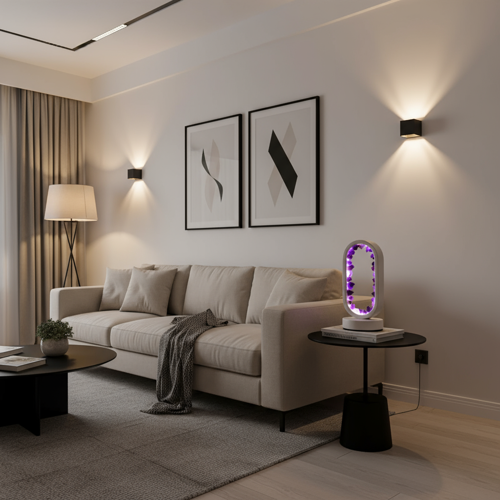 Modern Crystal Oval LED Table Lamp 1-Light