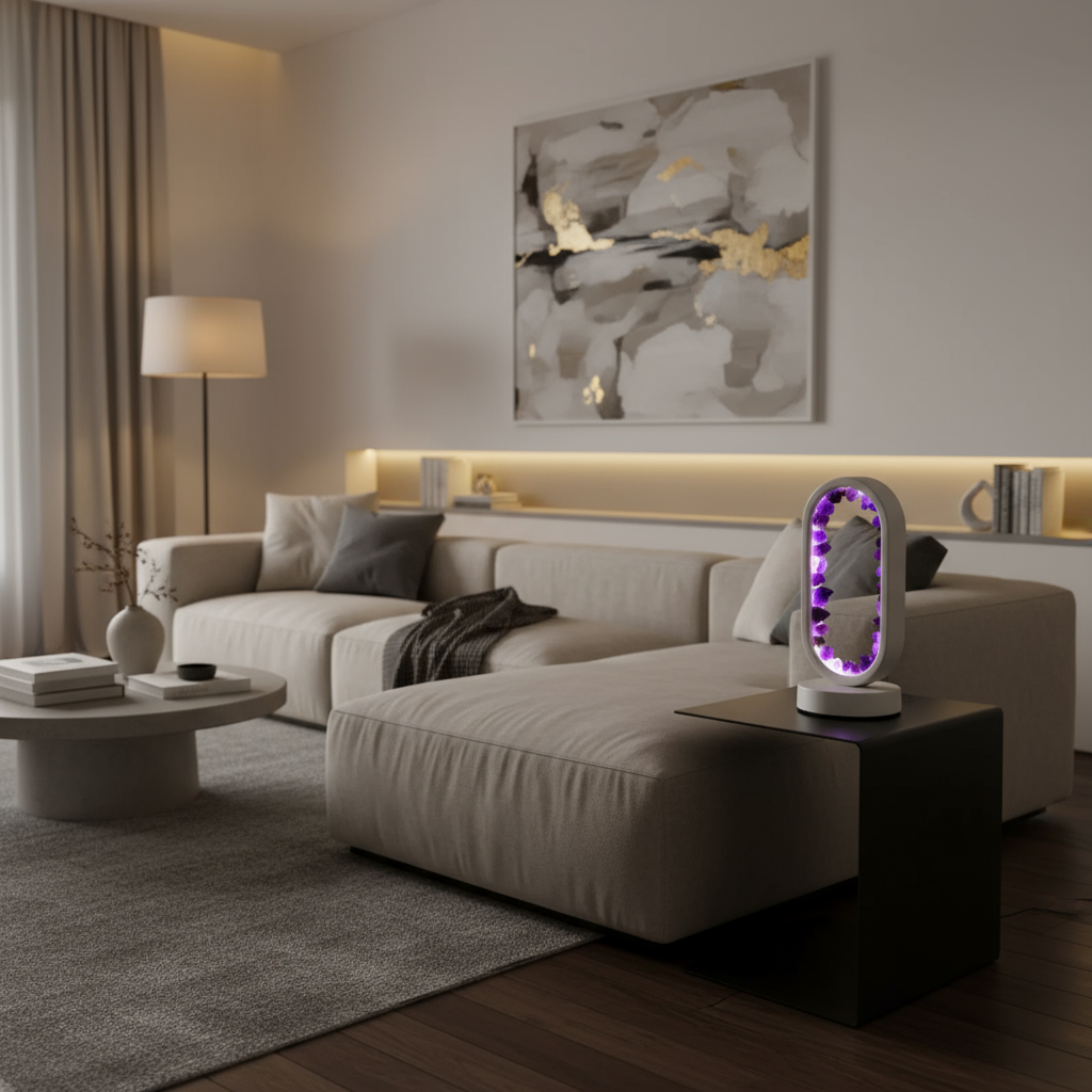 Modern Crystal Oval LED Table Lamp 1-Light