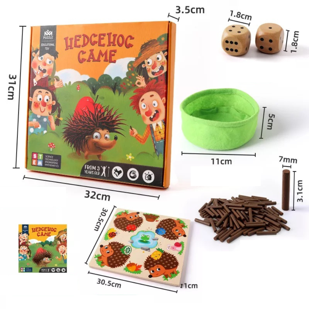 Guili | EcoToys Hedgehog Board Game | Educational and Fun - Game for Children