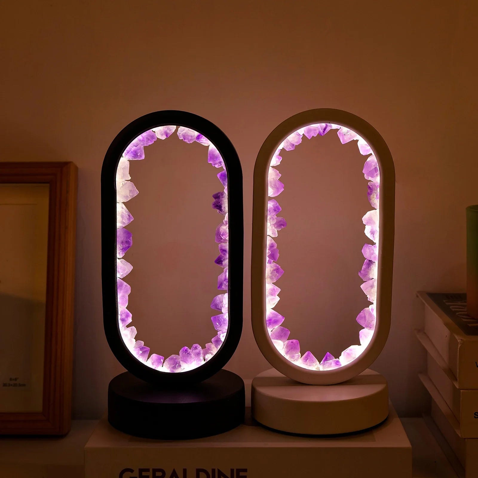Modern Crystal Oval LED Table Lamp 1-Light