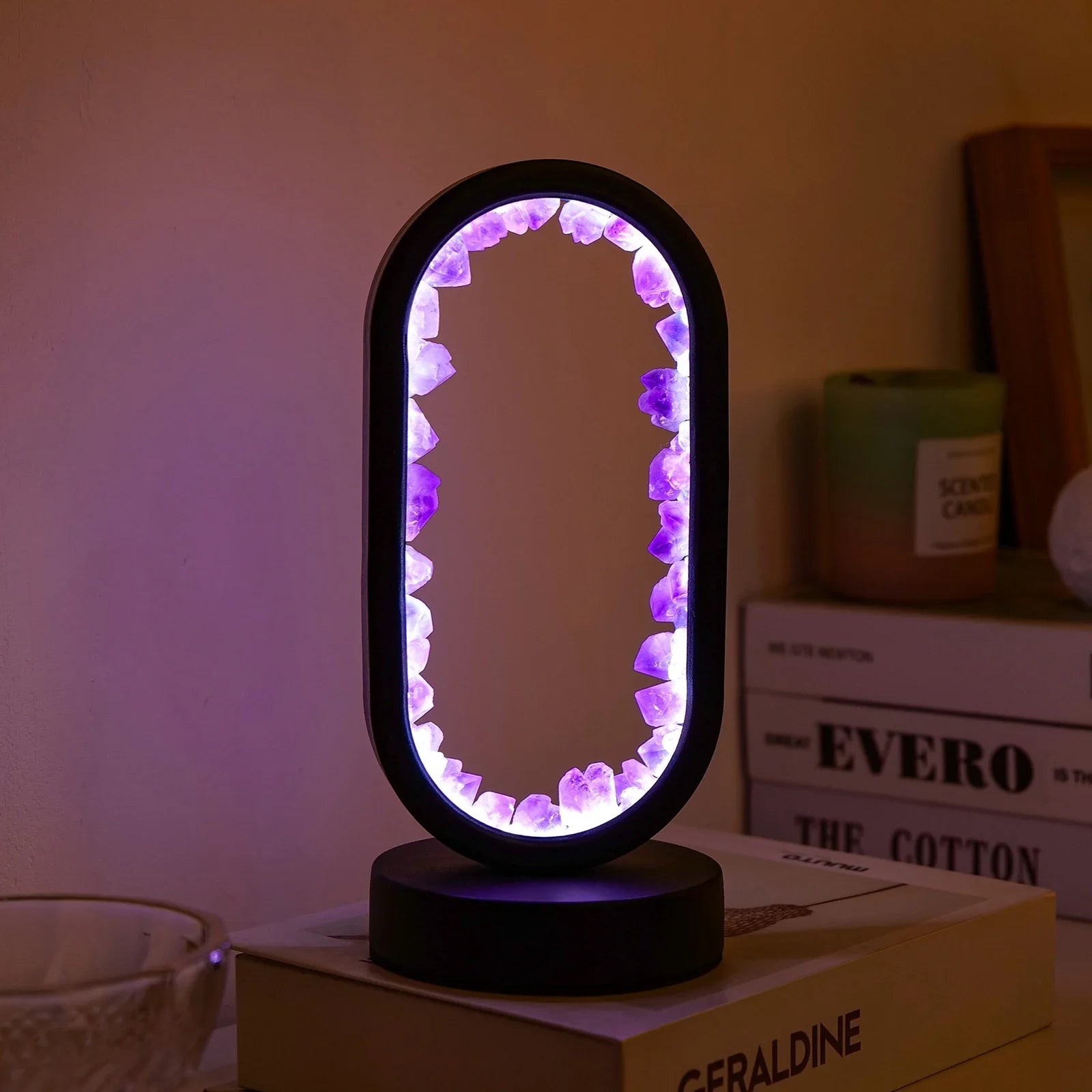 Modern Crystal Oval LED Table Lamp 1-Light