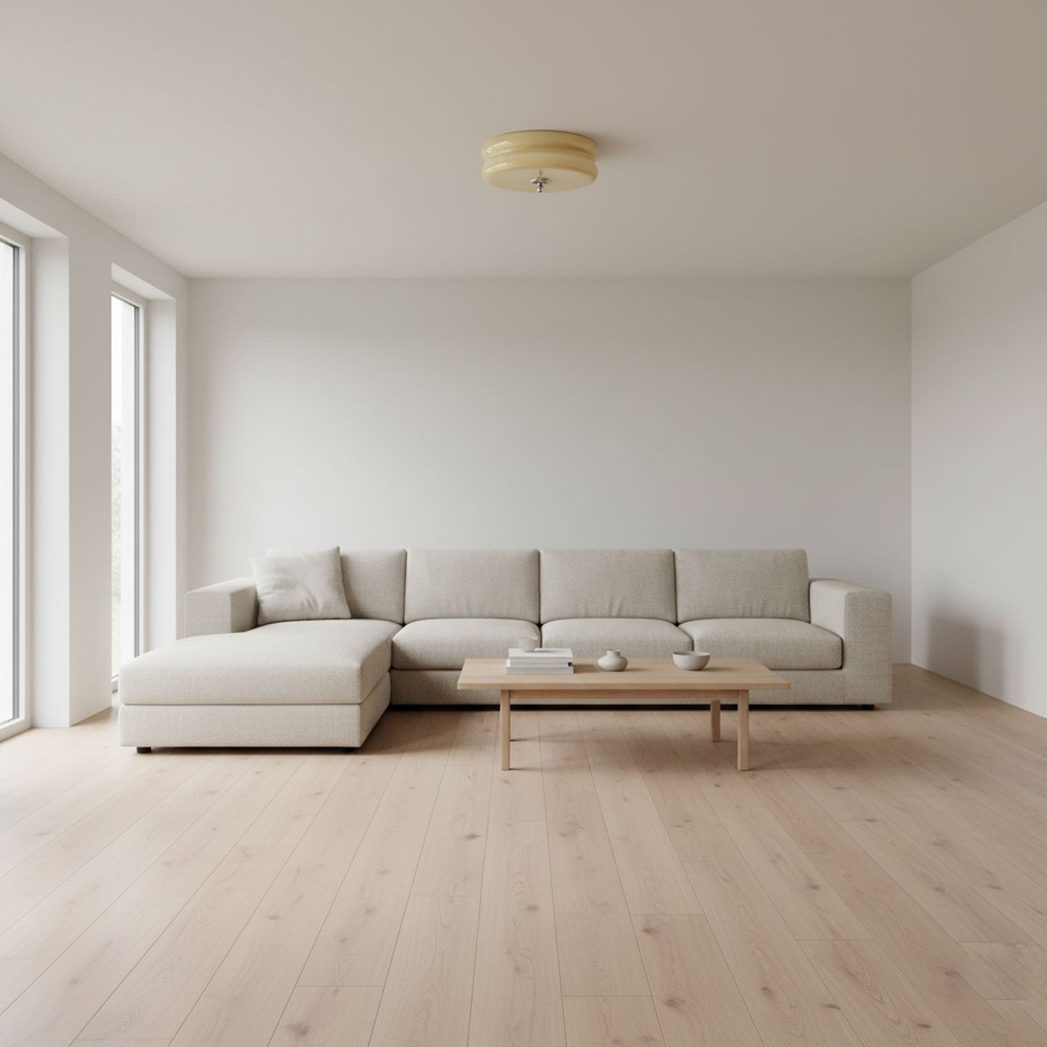 Art Deco Vintage Round Glass Ceiling Light 1-Light