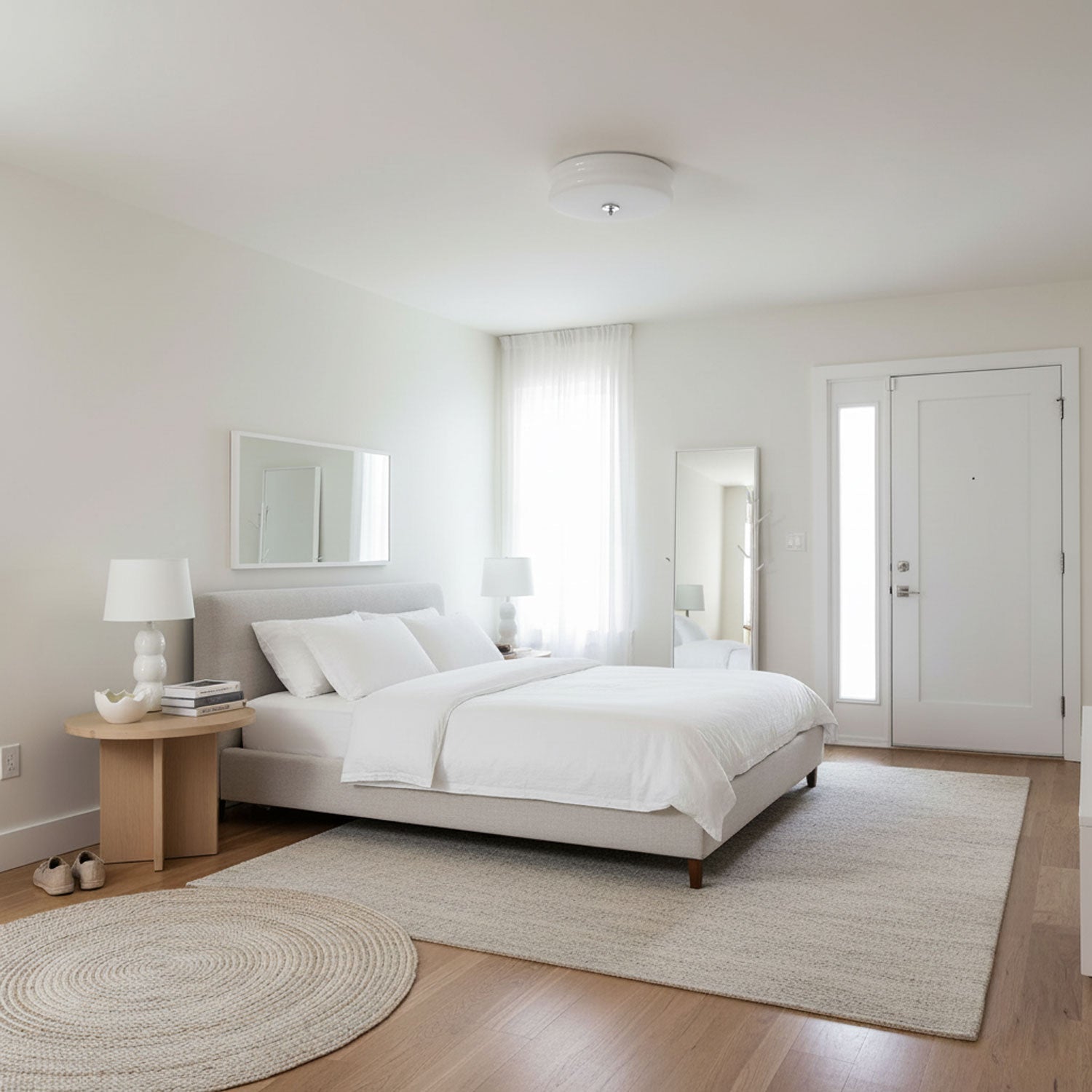 Art Deco Vintage Round Glass Ceiling Light 1-Light