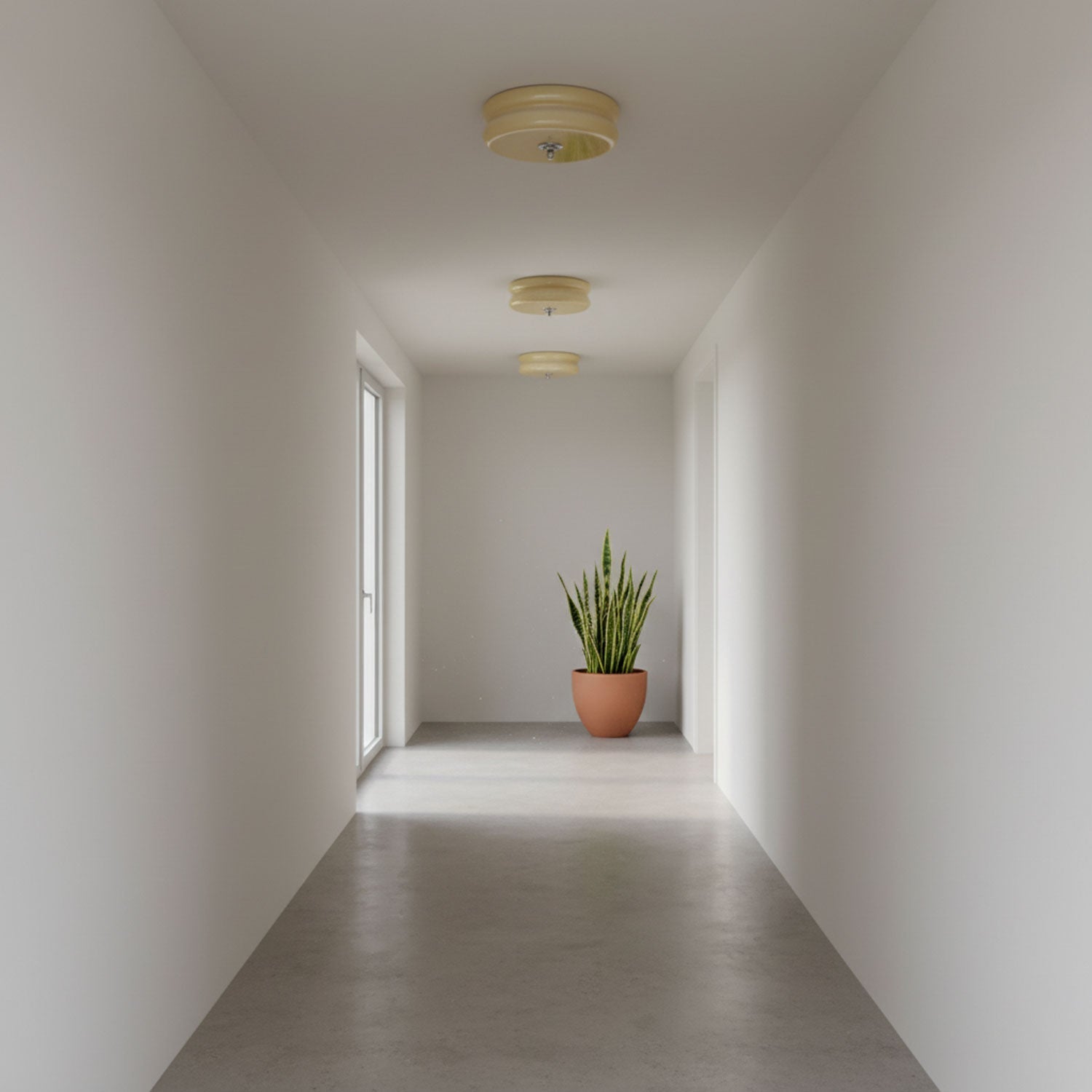 Art Deco Vintage Round Glass Ceiling Light 1-Light