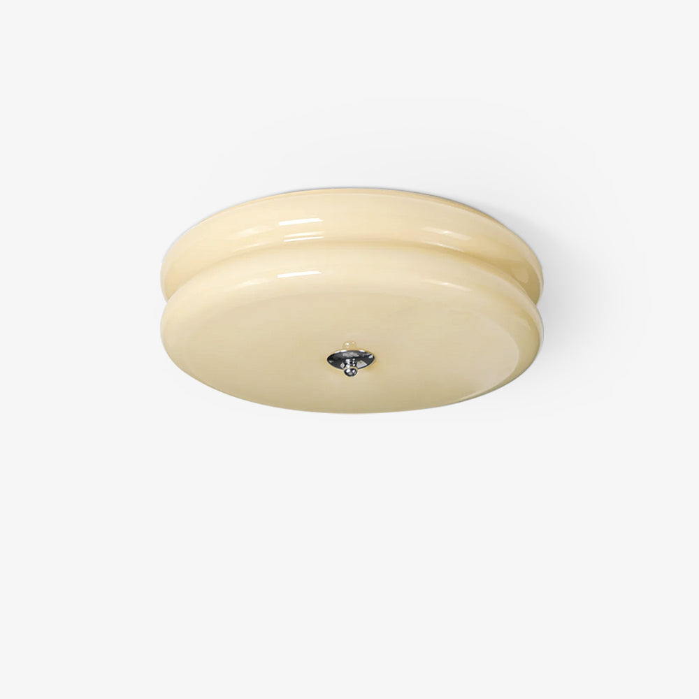 Art Deco Vintage Round Glass Ceiling Light 1-Light