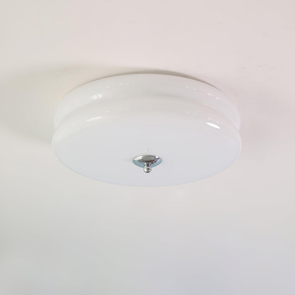 Art Deco Vintage Round Glass Ceiling Light 1-Light