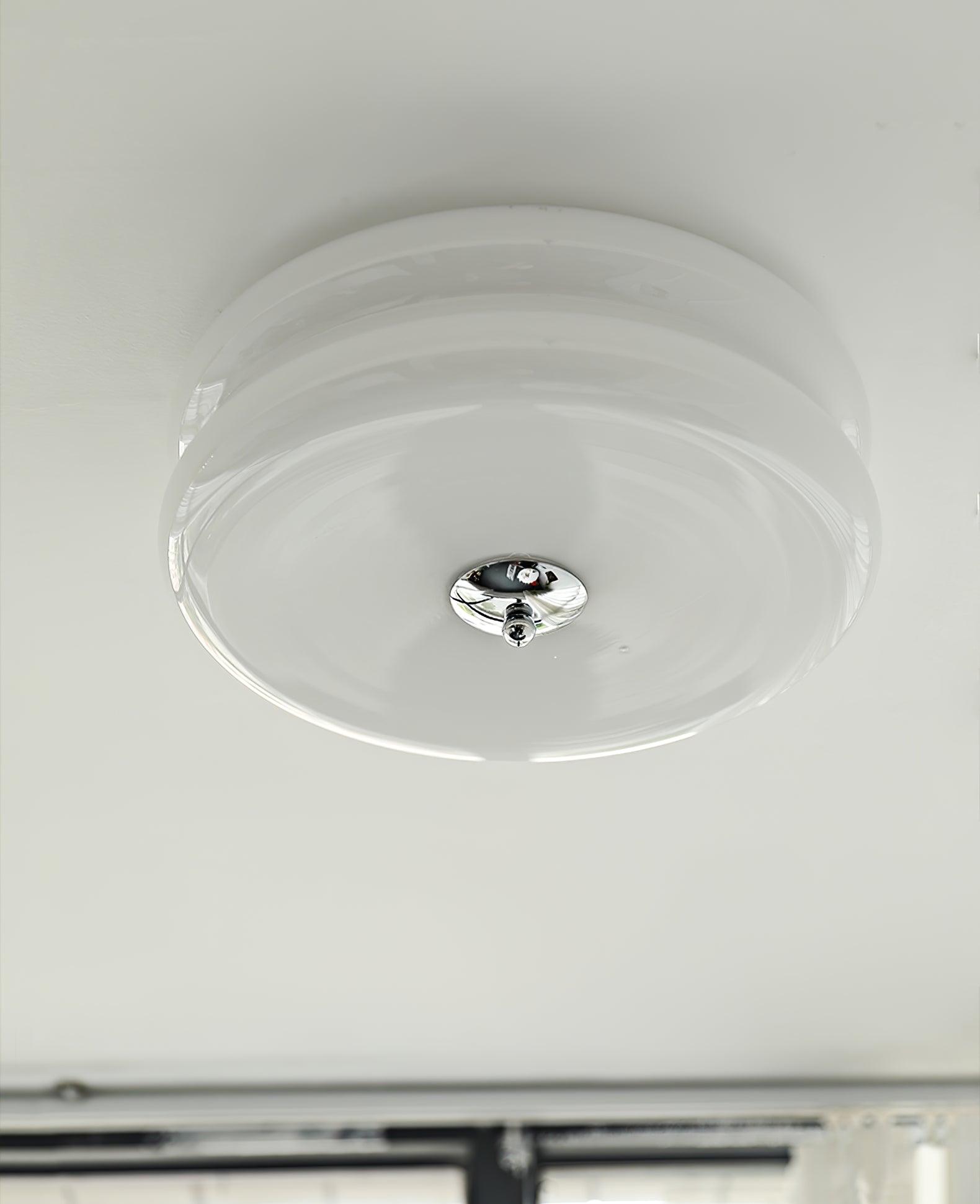 Art Deco Vintage Round Glass Ceiling Light 1-Light